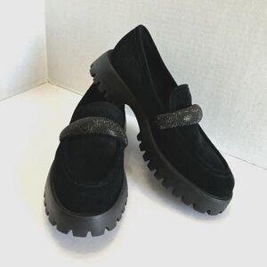 Vaneli Loafers Suede With Glittering Band Band 10 NWOT